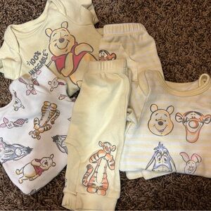 Disney Winnie the Pooh Kids Pajama Set - Yellow and Cream